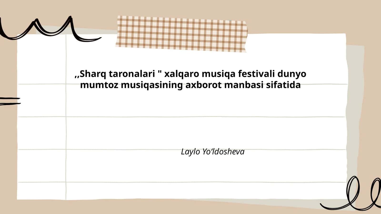 "Sharq taronalari" xalqaro musiqa festivali dunyo mumtoz musiqasining axborot manbasi sifatida