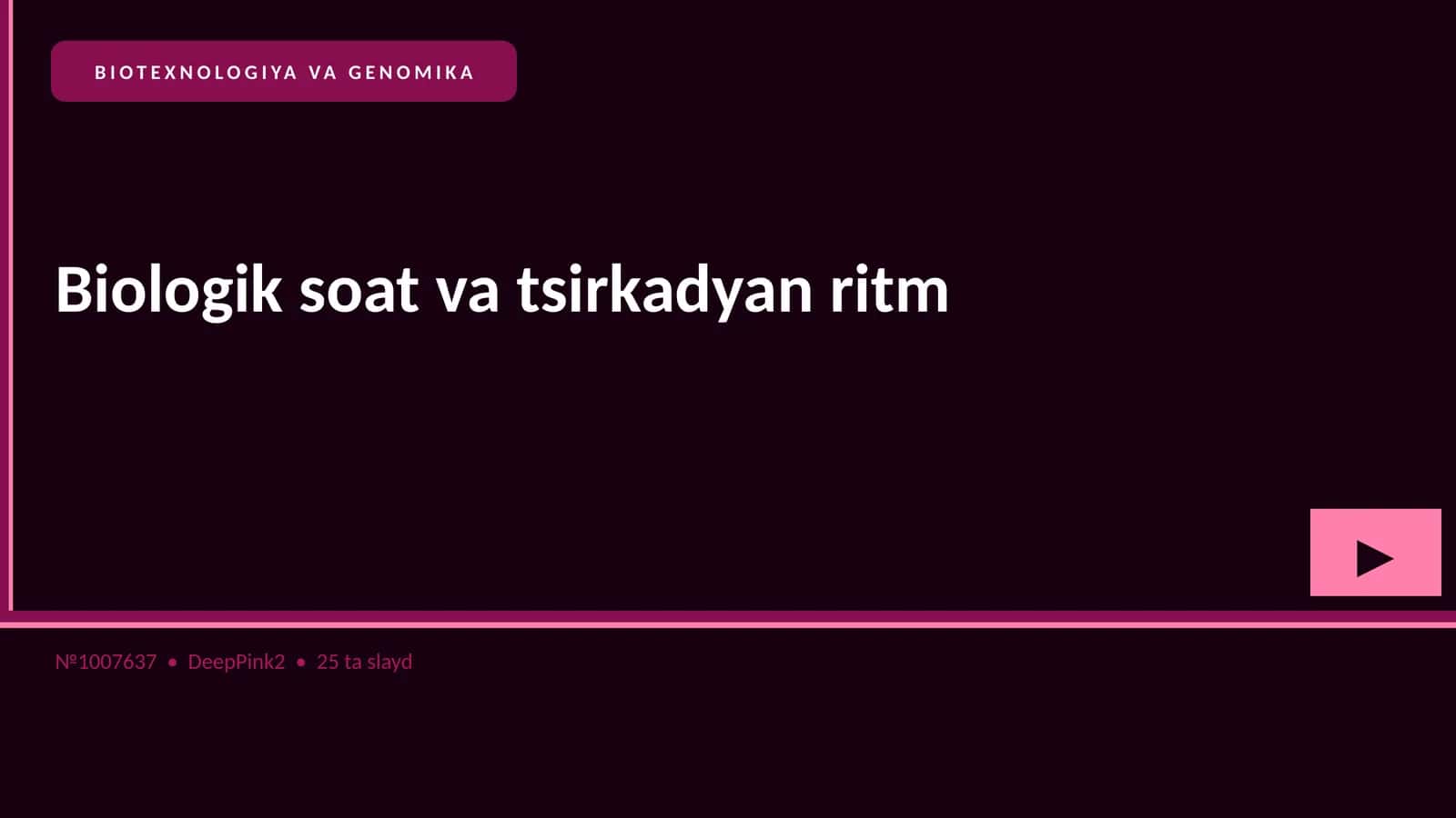 BIOTEXNOLOGIYA VA GENOMIKA