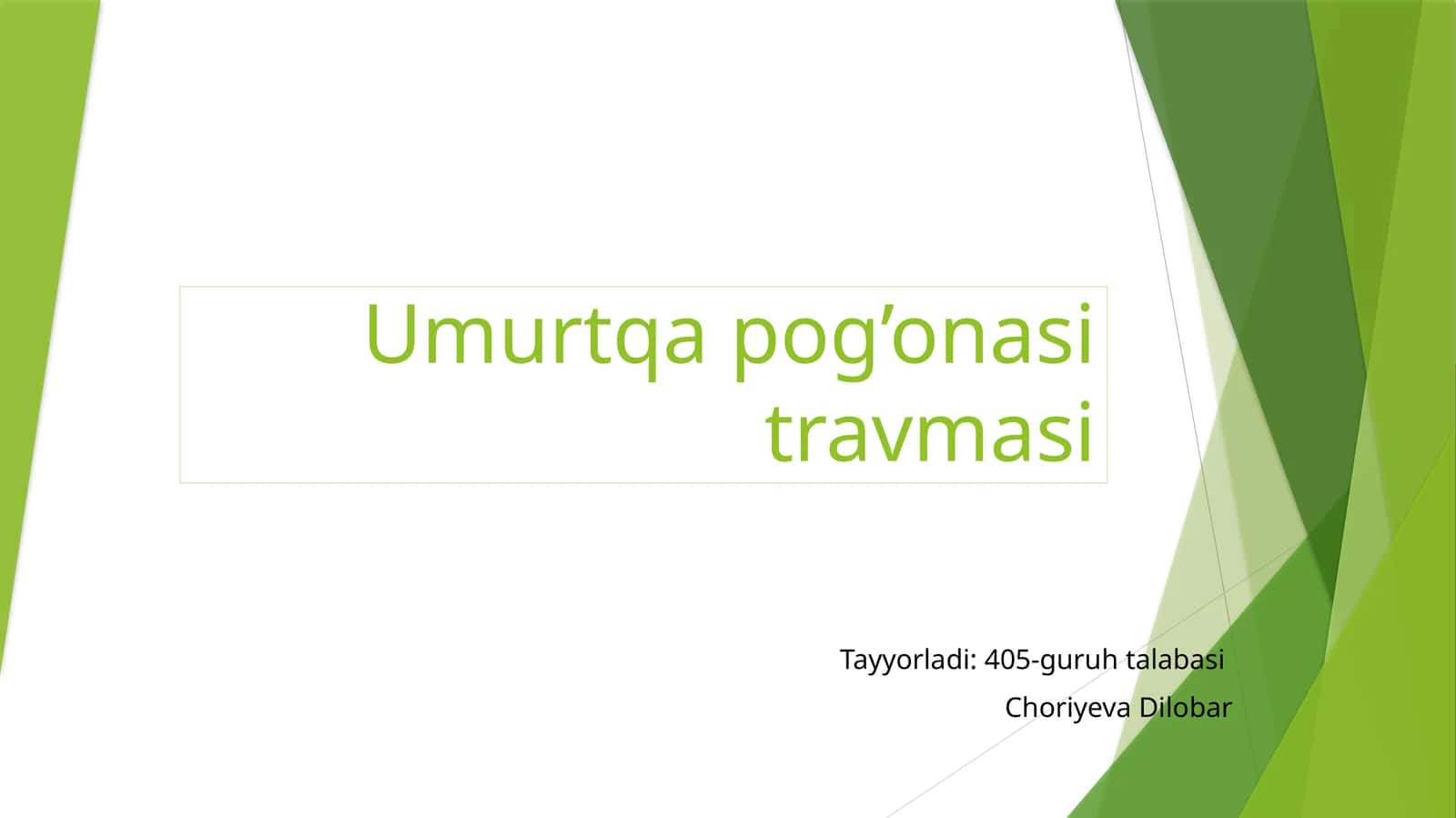 Umurtqa pog’onasi travmasi