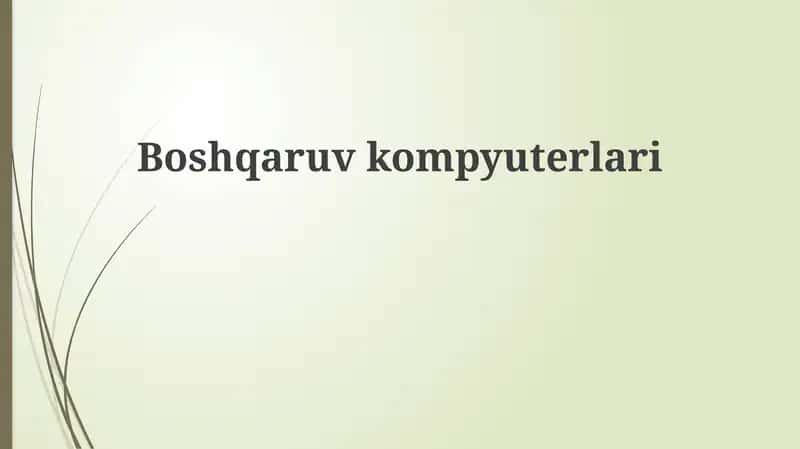 Boshqaruv kompyuterlari