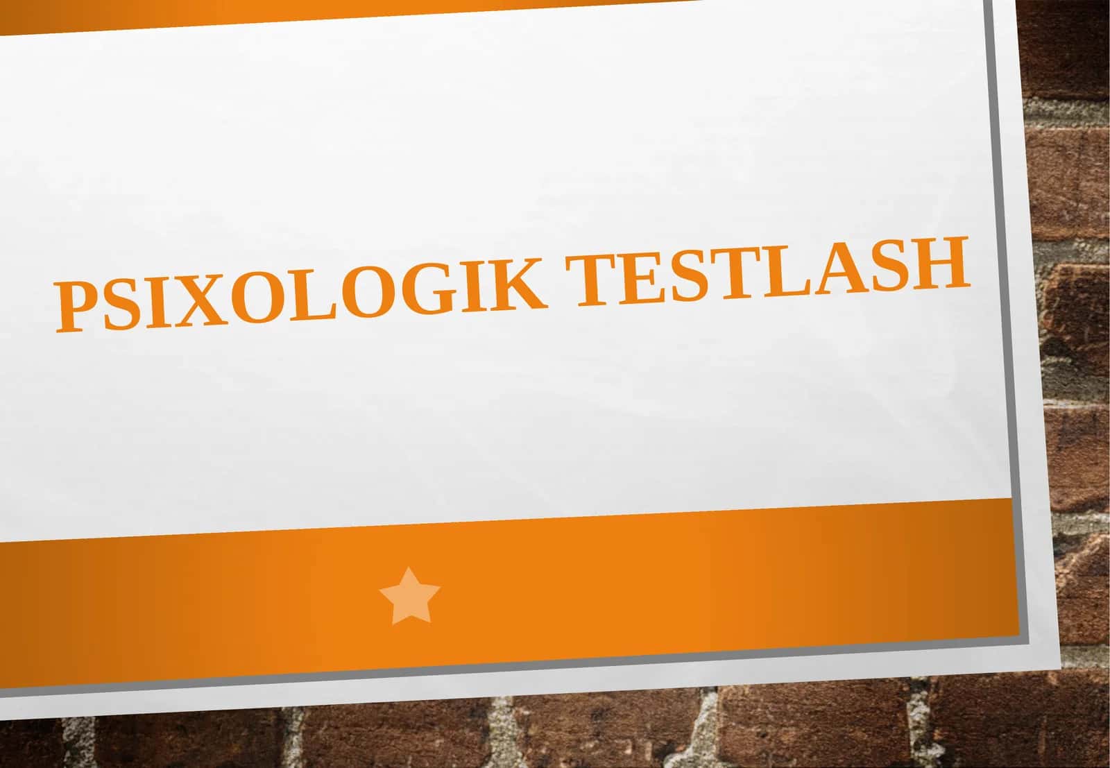 Psixologik testlash