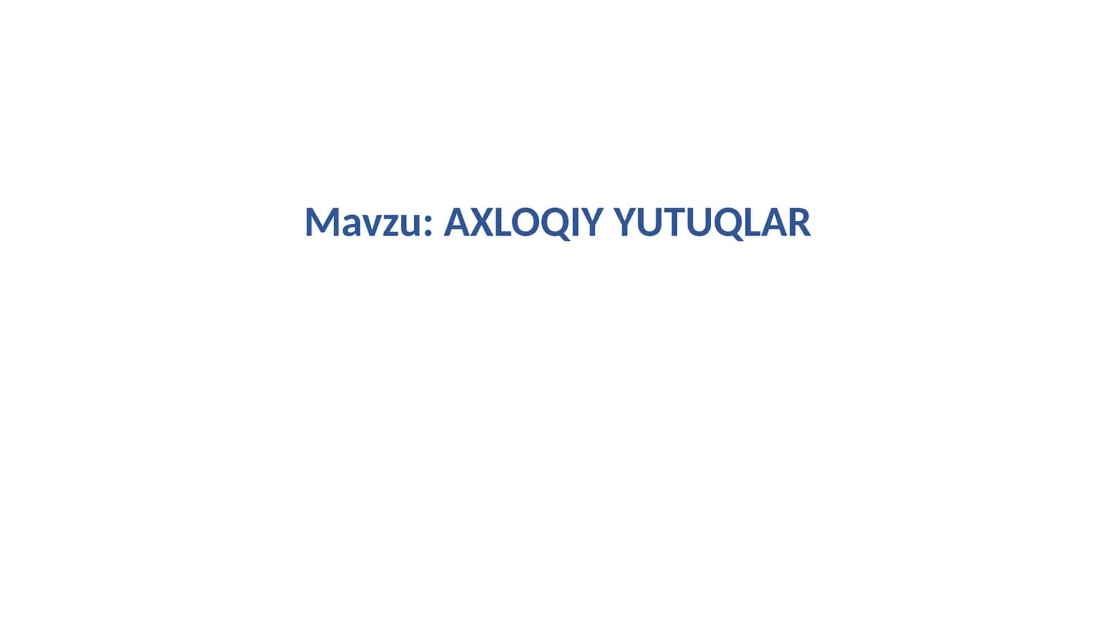 AXLOQIY YUTUQLAR