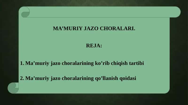 MA’MURIY JAZO CHORALARI.