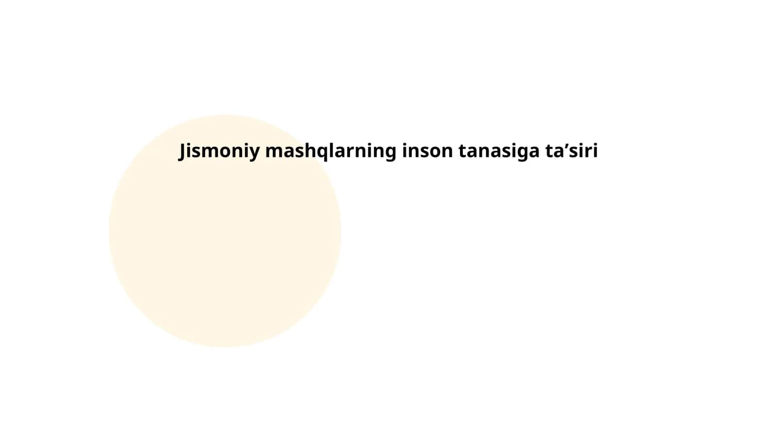 Jismoniy mashqlarning inson tanasiga taʼsiri