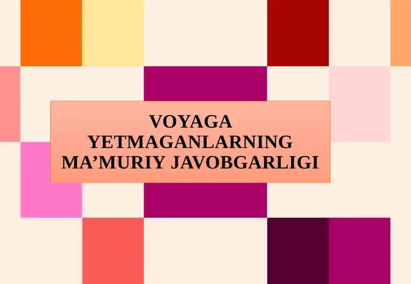 VOYAGA YETMAGANLARNING MA’MURIY JAVOBGARLIGI