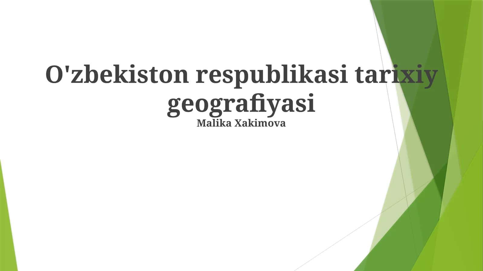 O'zbekiston respublikasi tarixiy geografiyasi