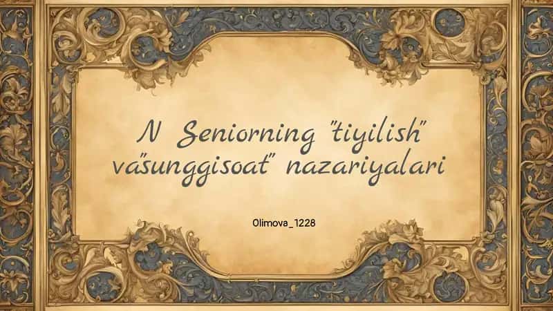 "Tashkil qilish nazariyasining asosiy tushunchalari"