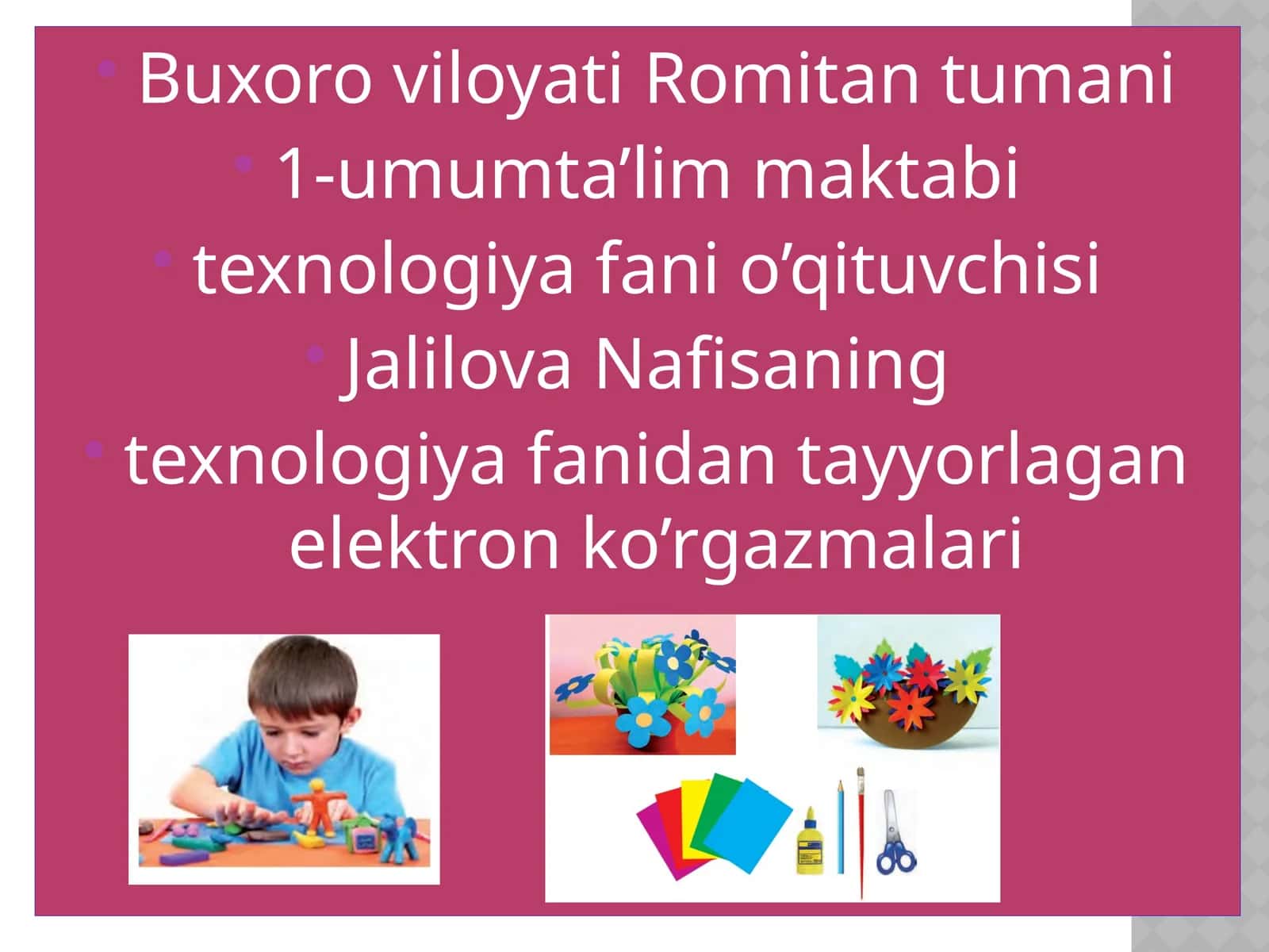 4-sinf Texnologiya. Tikuvchilik. Chok turlari