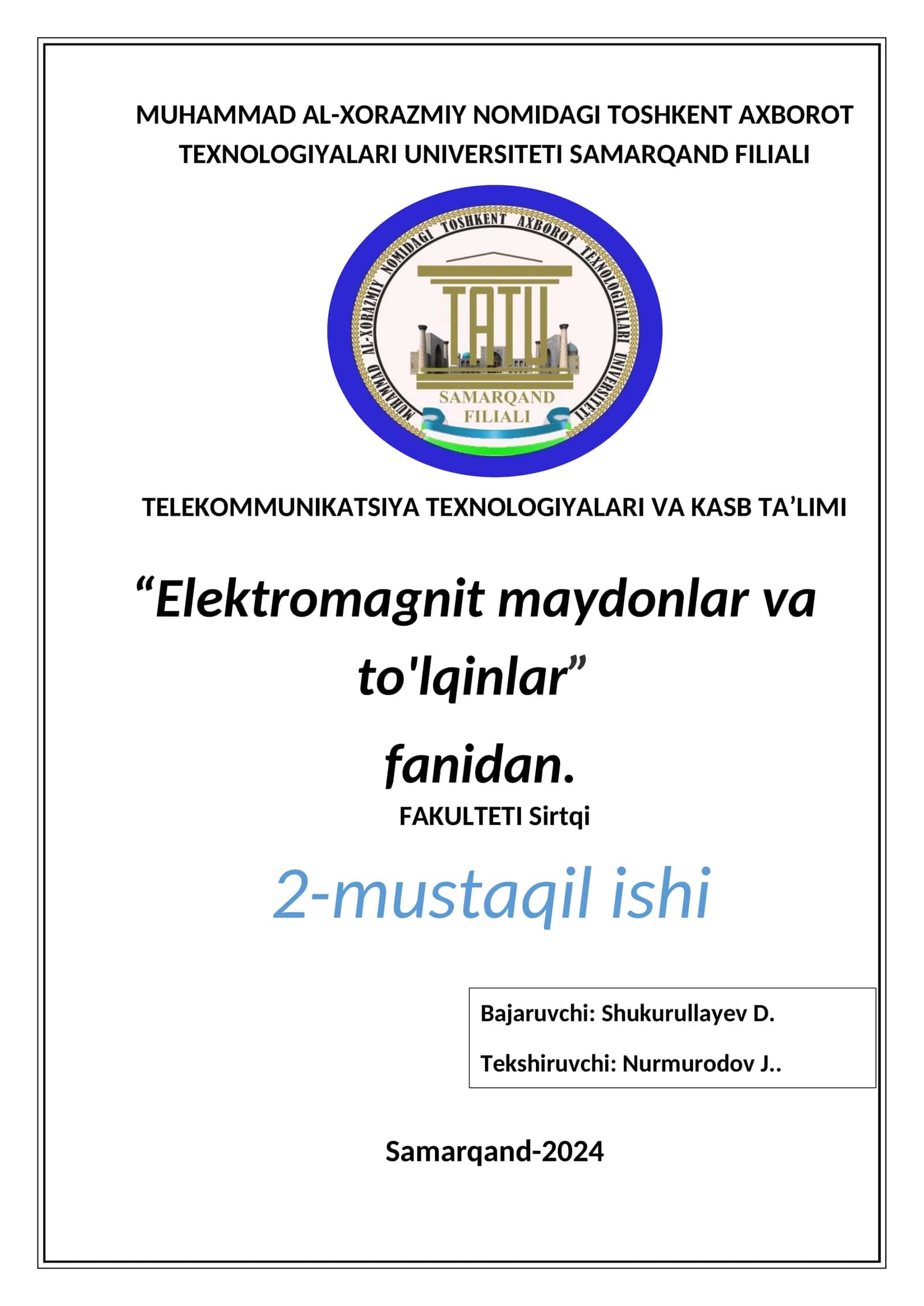 Elektromagnit maydonlar va to'lqinlar