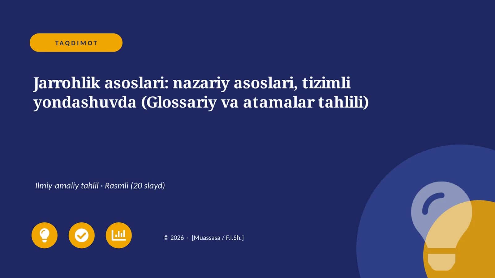 Jarrohlik asoslari: nazariy asoslari, tizimli yondashuvda (Glossariy va atamalar tahlili)