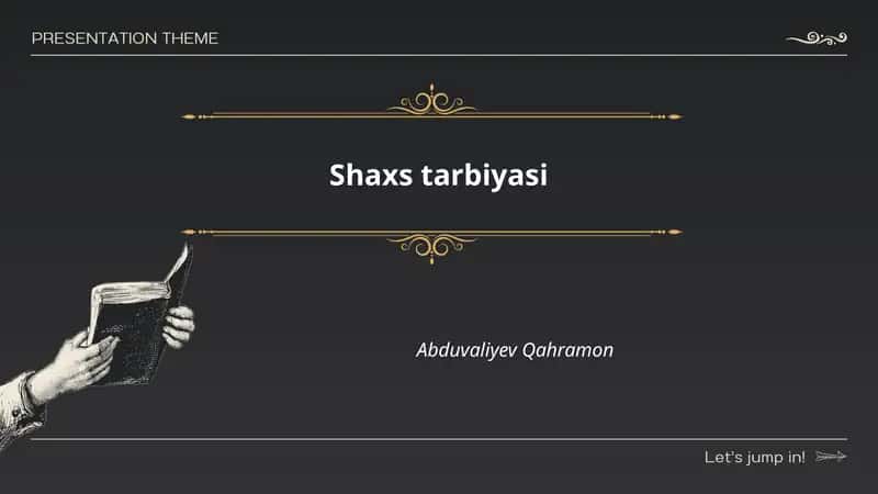 Shaxs tarbiyasi