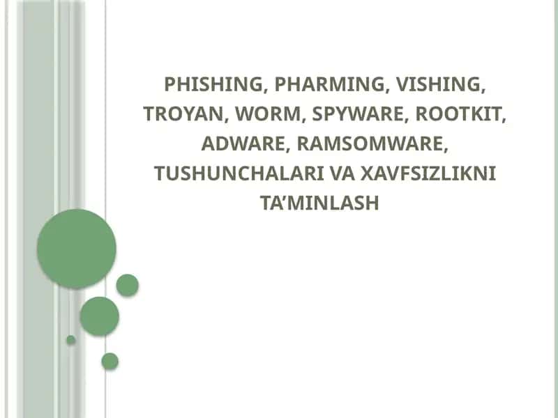 Phishing tushunchasi va predmeti