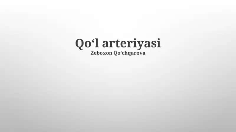 Qoʻl arteriyasi