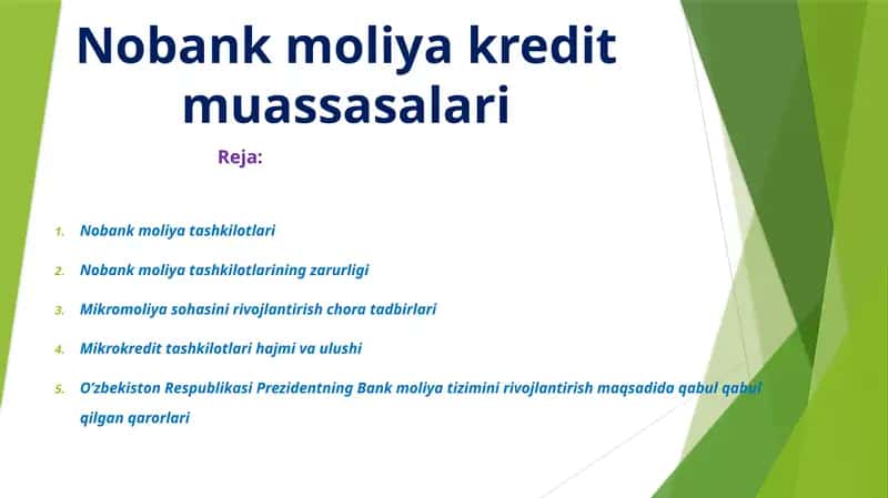 Nobank moliya tashkilotlari
