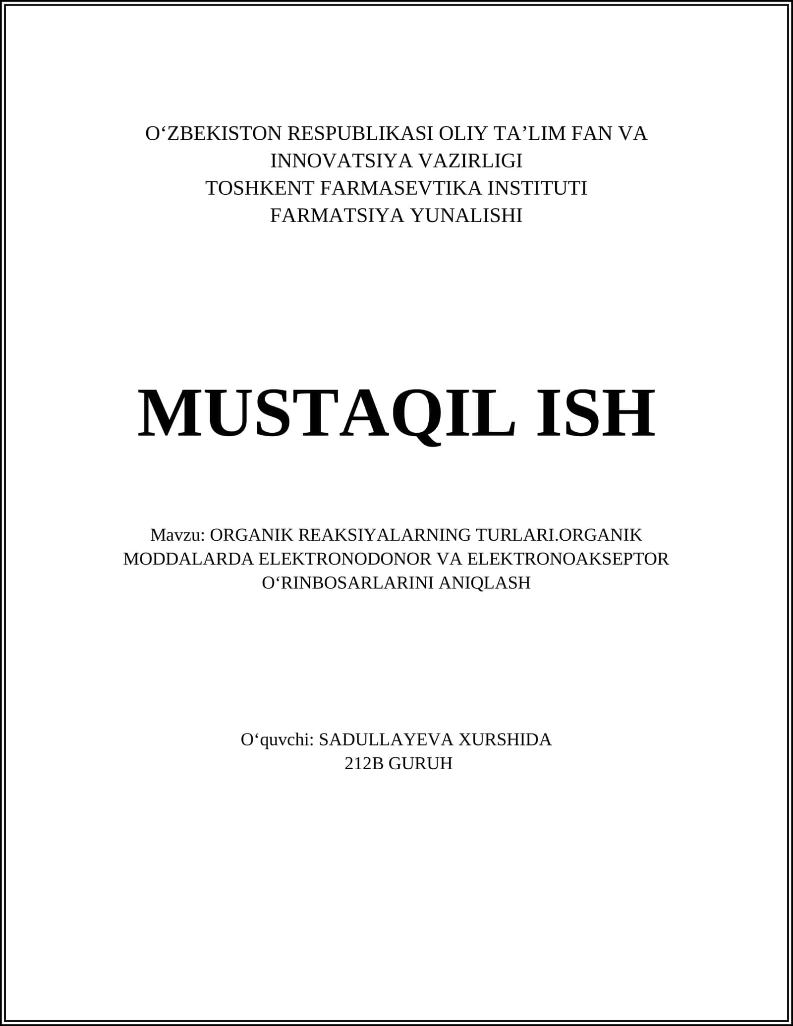 FARMATSIYA YUNALISHI