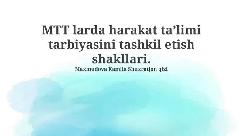 Jismoniy Tarbiya Mashgʻulotlari