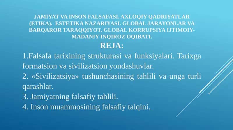 Jamiiyat va Inson Falsafasi