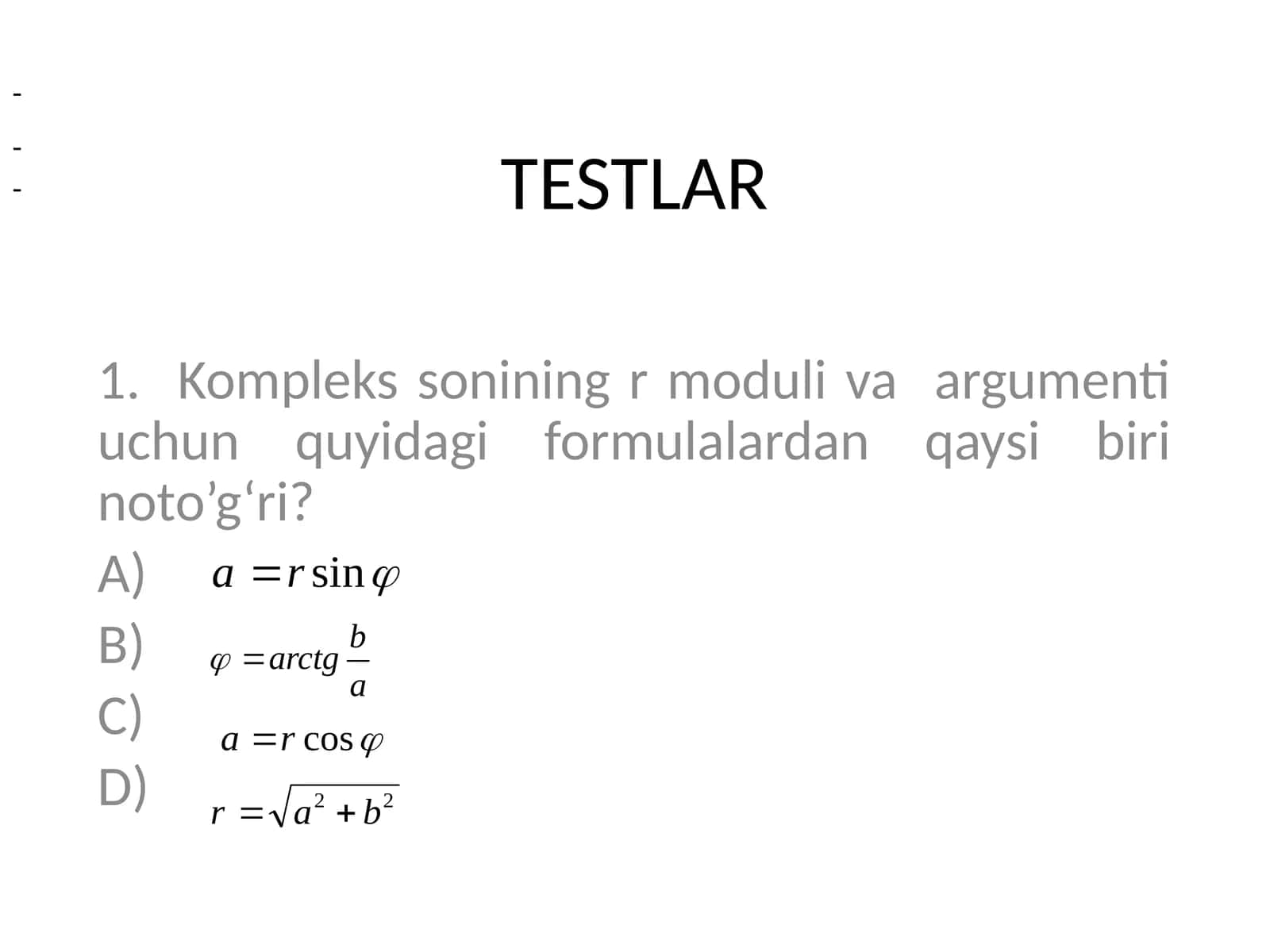 TESTLAR