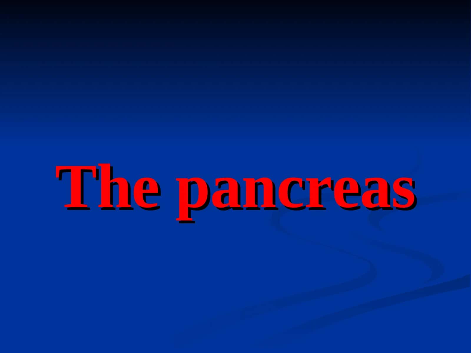 The pancreas