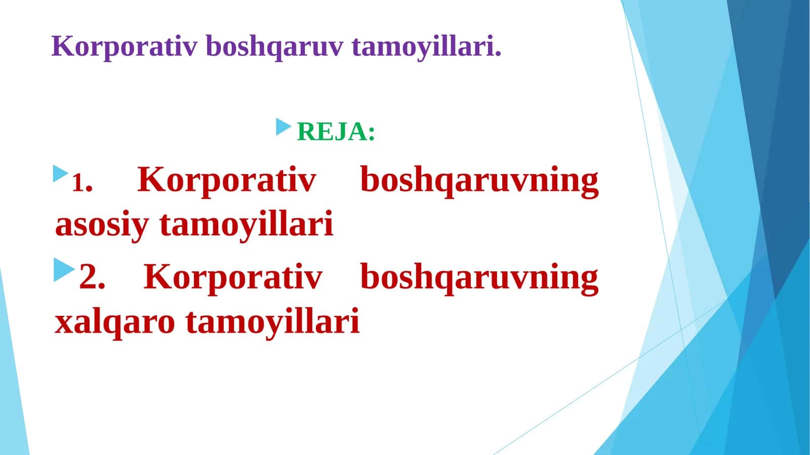 Korporativ boshqaruv tamoyillari