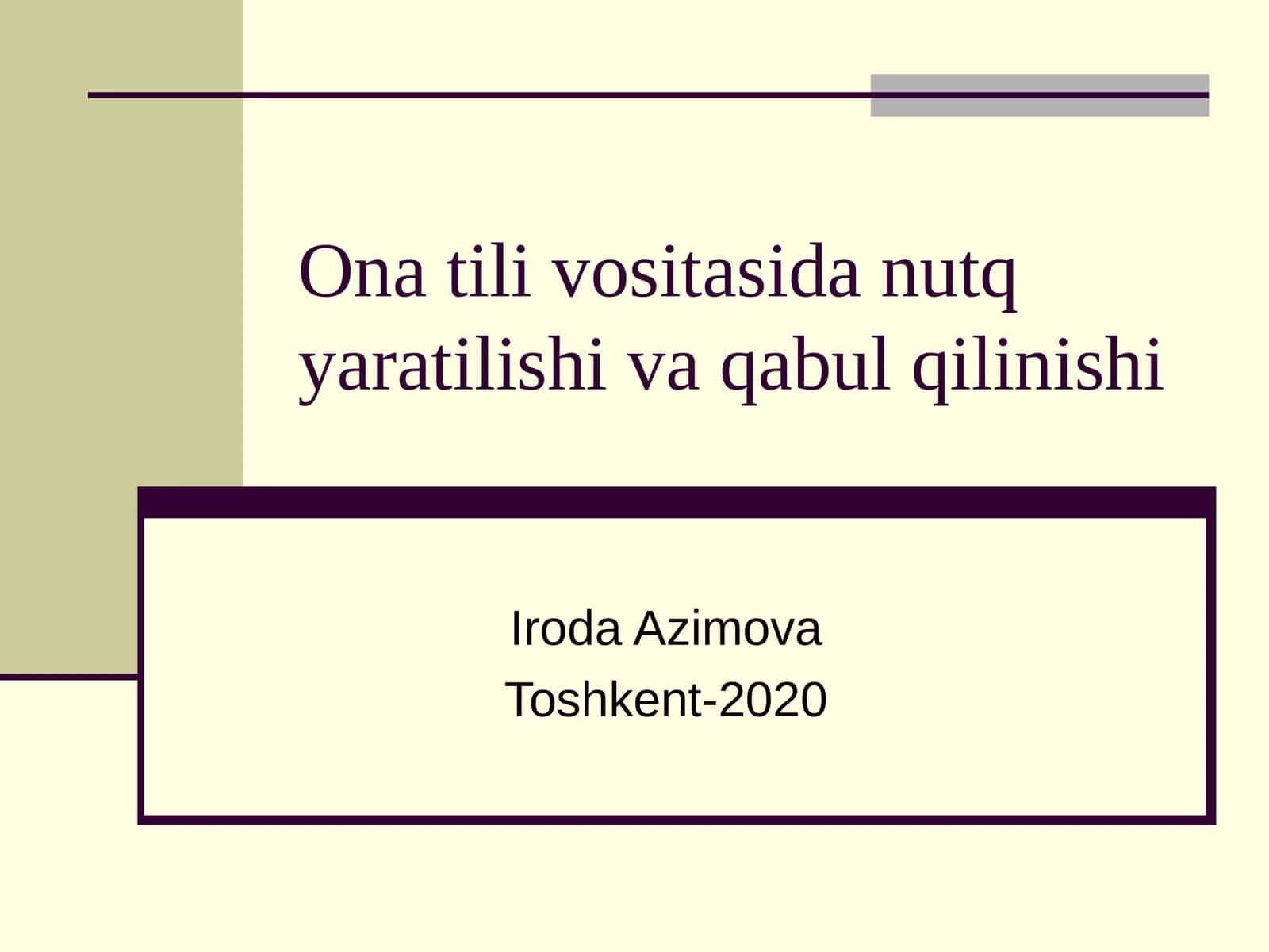 Nutq yaratilishi va qabul qilinishi