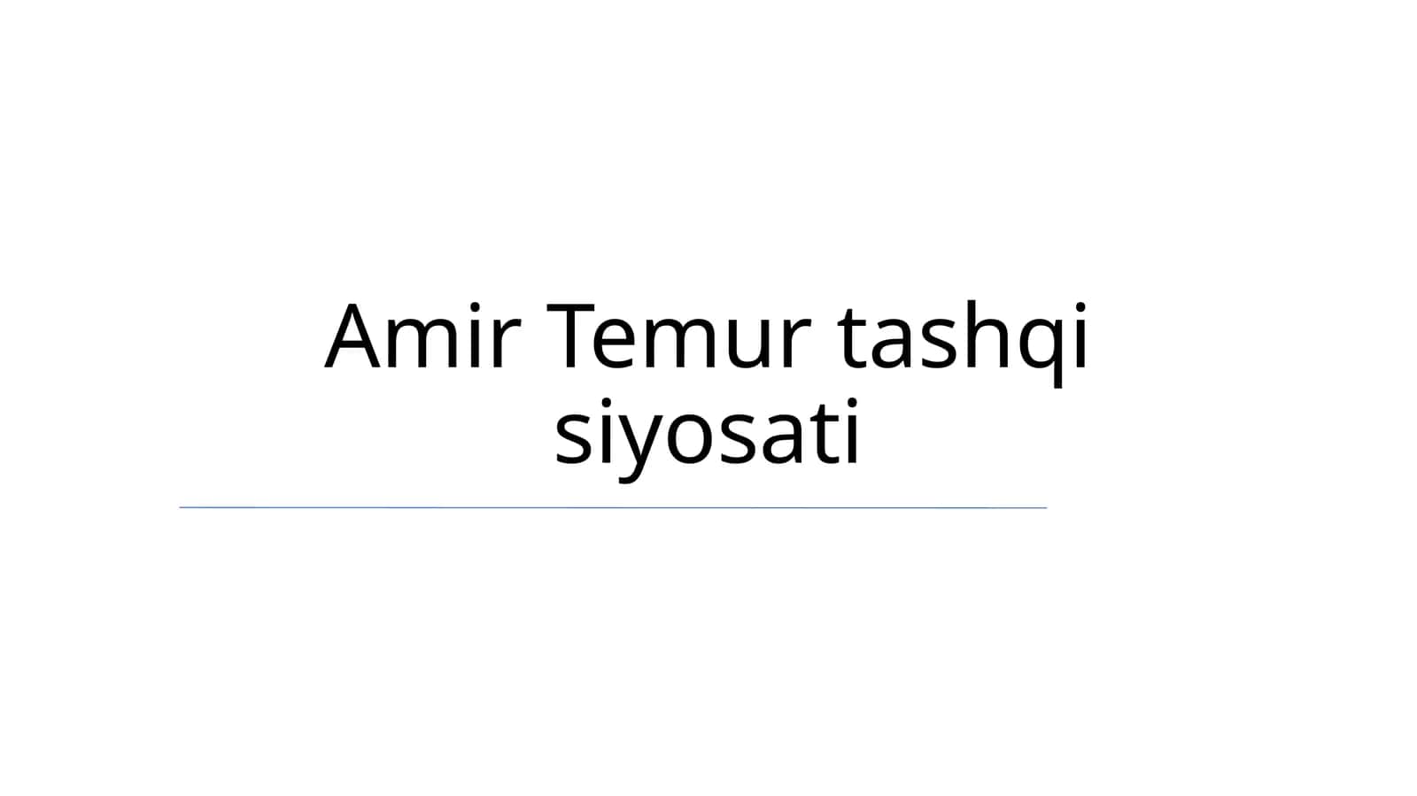 Amir Temur tashqi siyosati