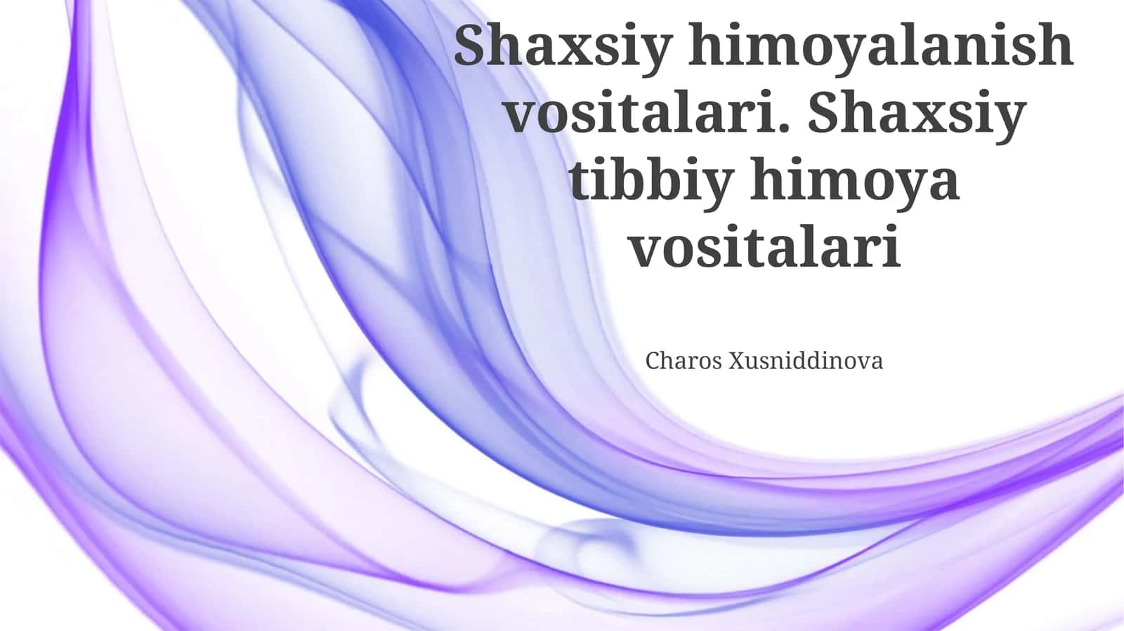 Shaxsiy himoyalanish vositalari. Shaxsiy tibbiy himoya vositalari