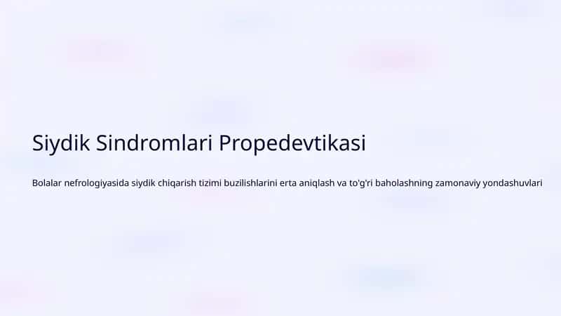 Siydik Sindromlari Propedevtikasi