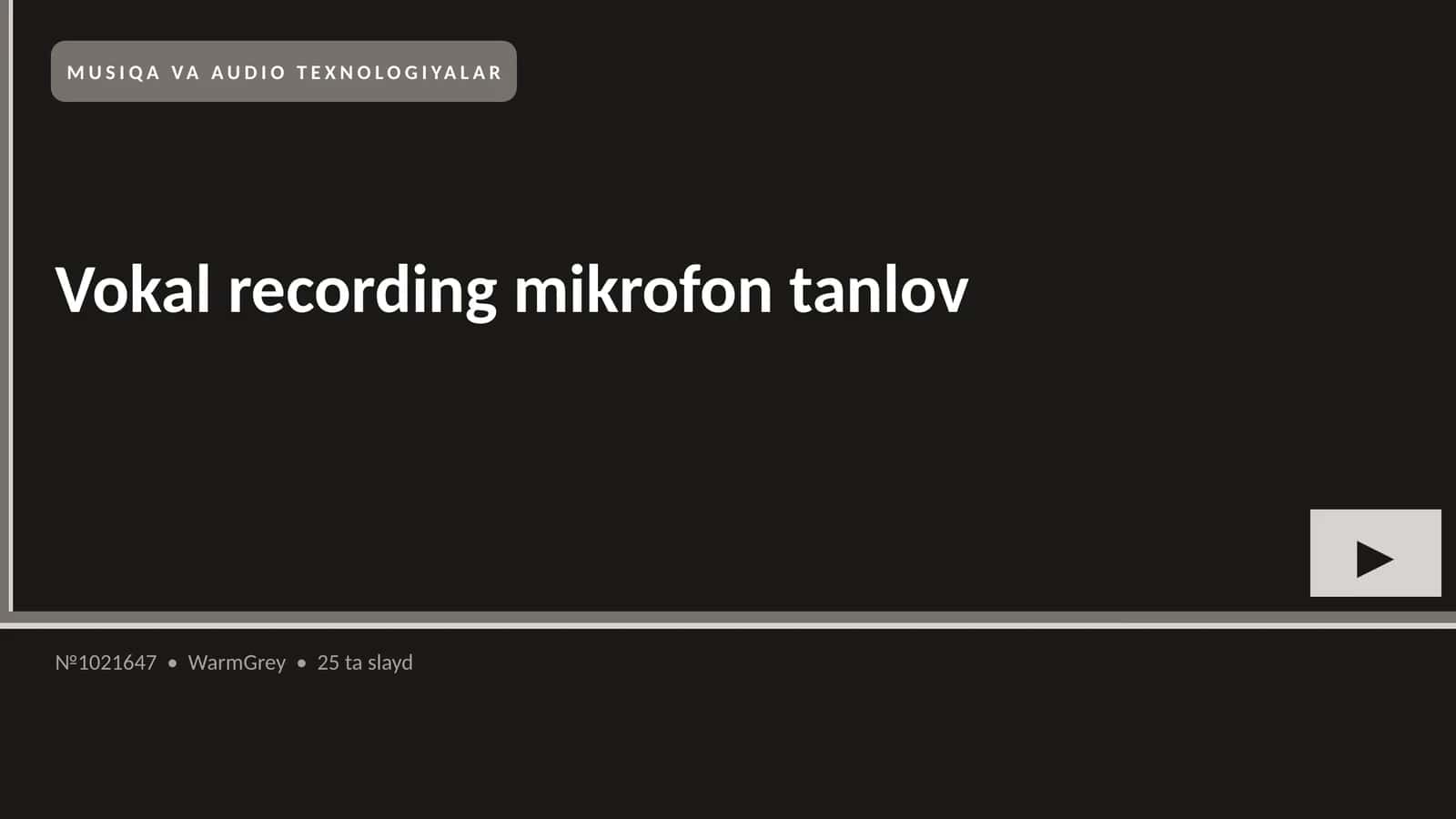 Vokal recording mikrofon tanlov