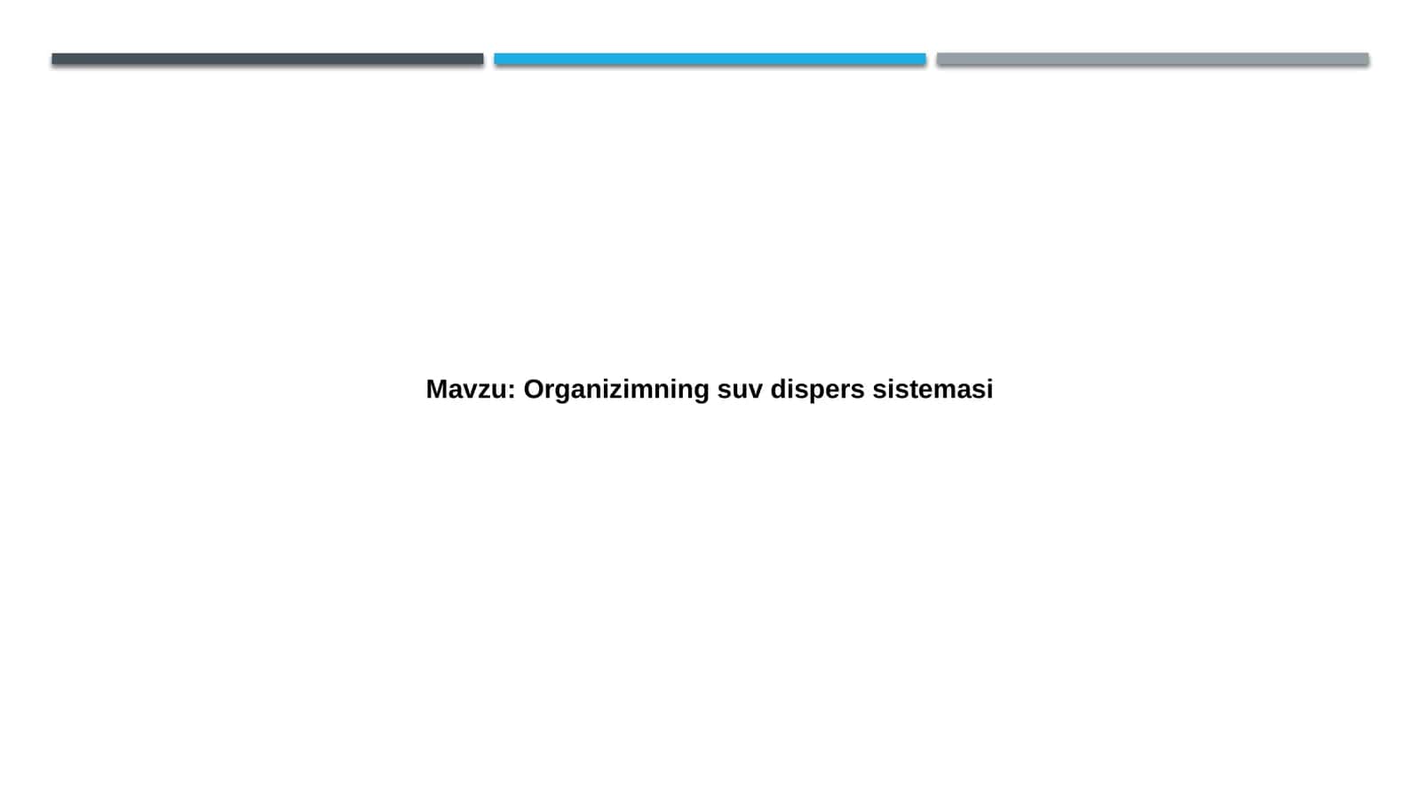 Organizimning suv disperssistemasi