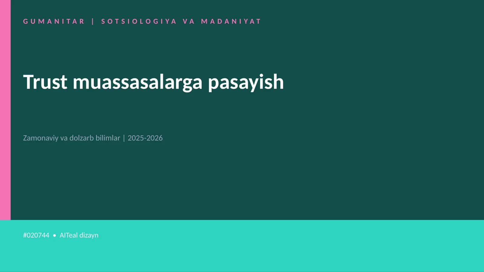 Trust muassasalarga pasayish