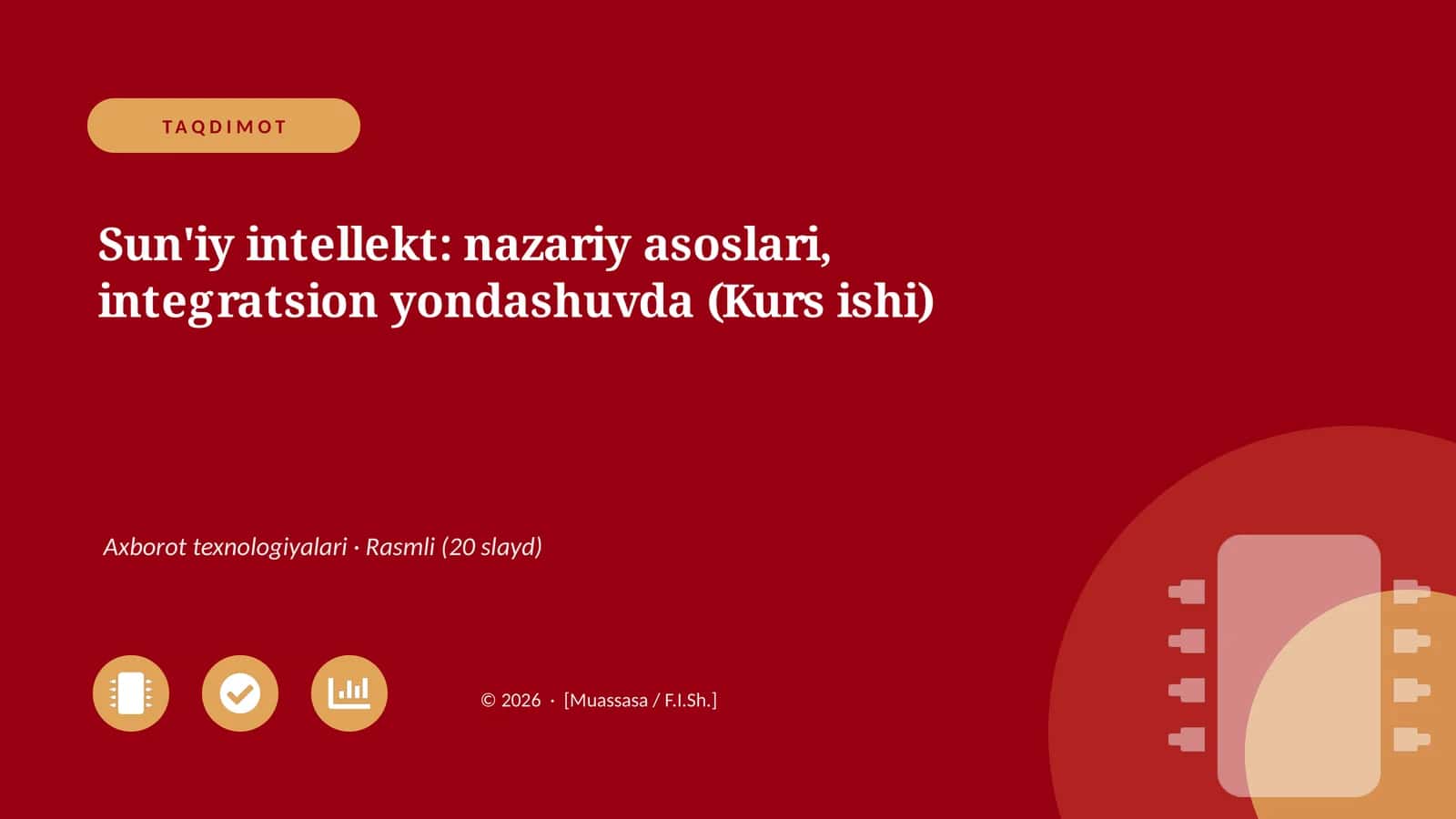 Sun'iy intellekt: nazariy asoslari, integratsion yondashuvda (Kurs ishi)