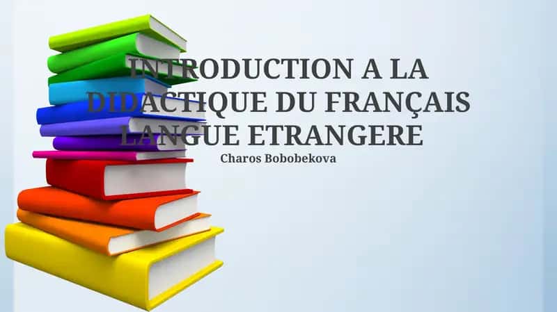 Introduction a la didactique du français langue étrangère