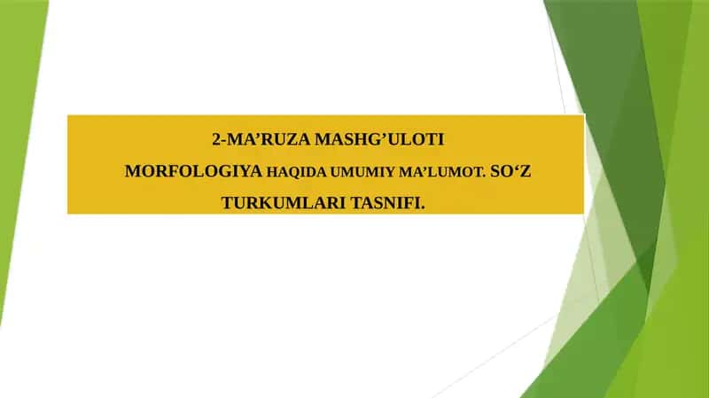 Ma’ruza Mashg’uloti