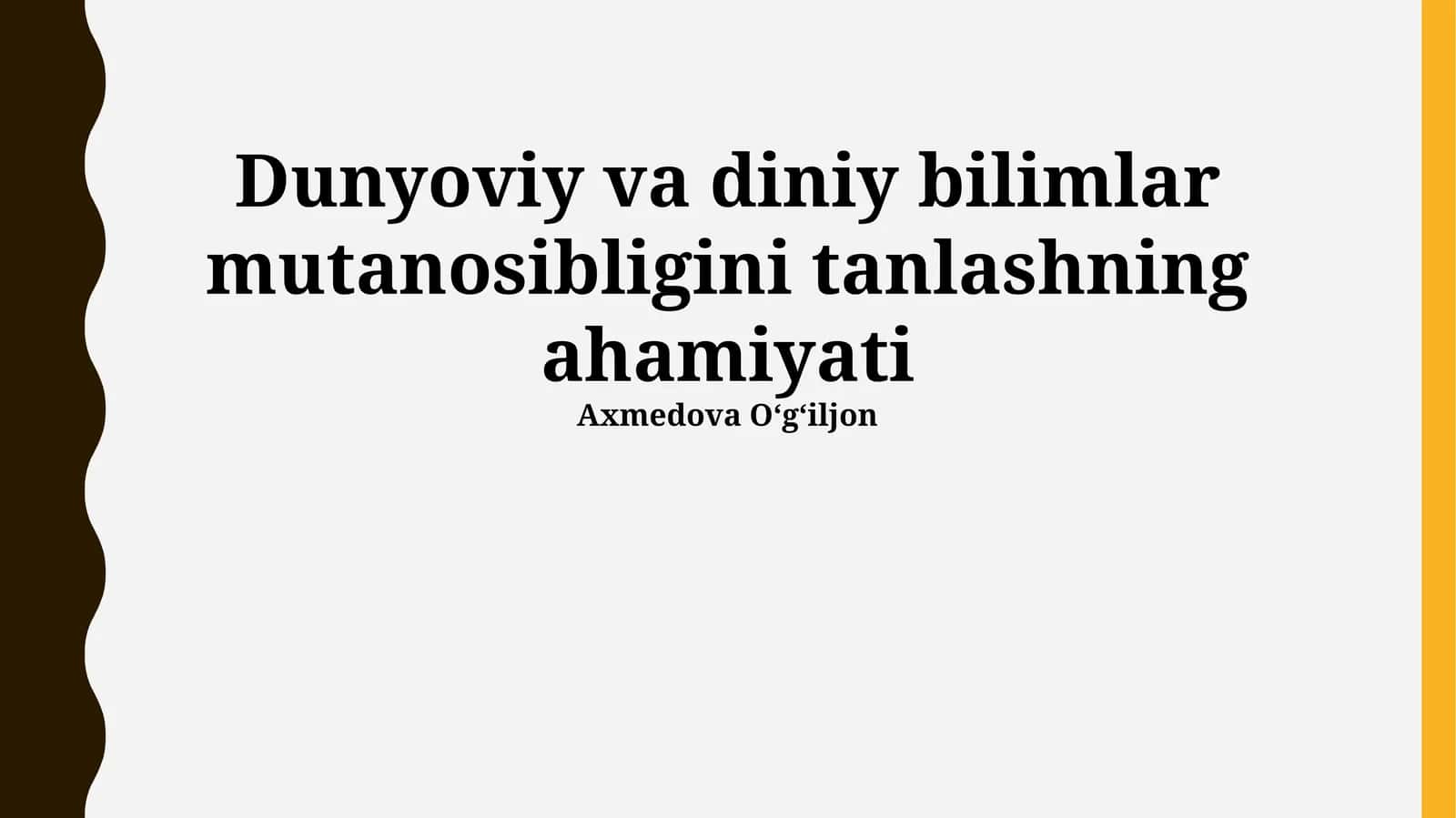 Dunyoviy va Diniy Bilimlar Mutanosibligini Tanlashning Ahamiyati