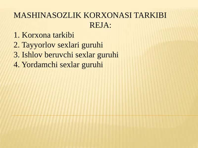 MASHINASOZLIK KORXONASITARKIBI