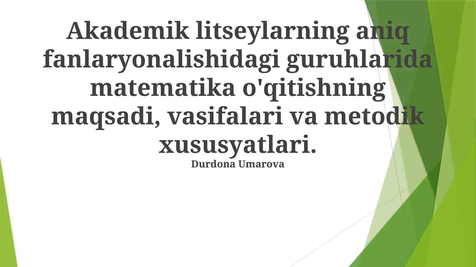 Matematika va Fan Fanlarini Integratsiyalash