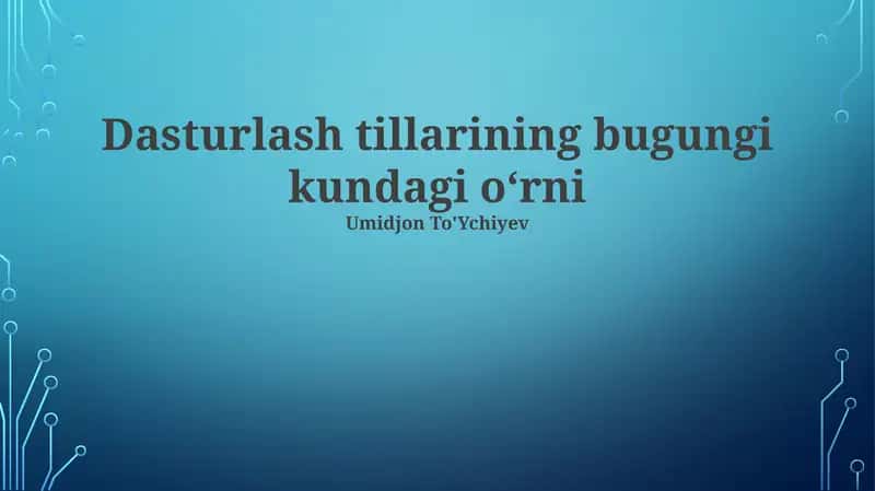 Kiberxavfsizlik va Dasturlash