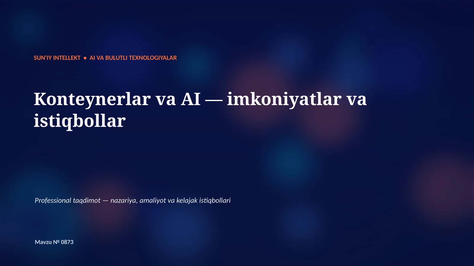 Professional taqdimot — nazariya, amaliyot va kelajak istiqbollari