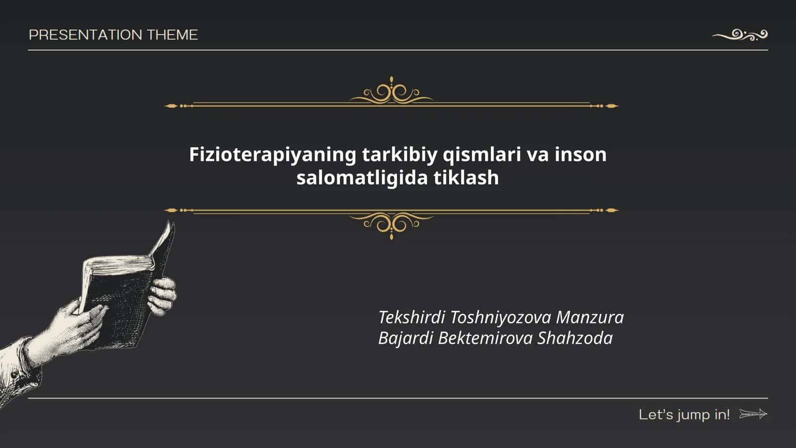 Fizioterapiyaning tarkibiy qismlari va inson salomatligida tiklash
