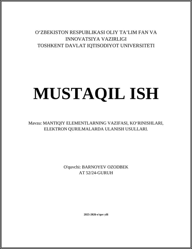 Mantiqiy Elementlar