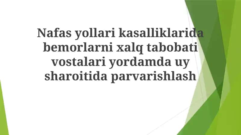 O'pka salomatligi uchun ovqatlanish masalalari