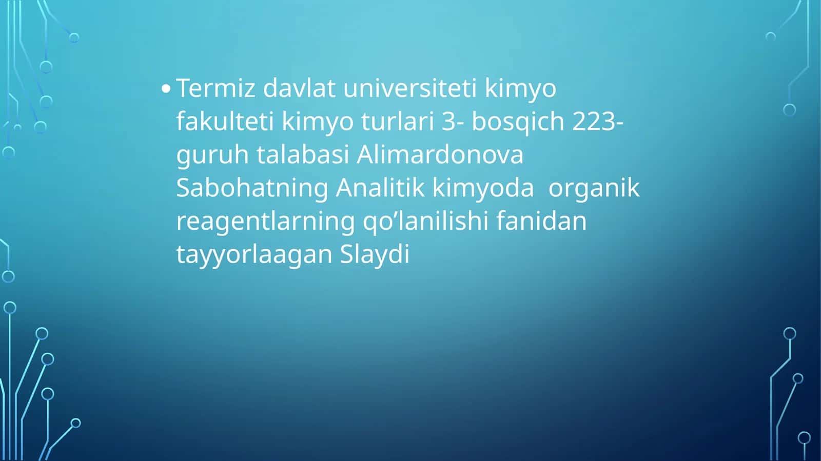 Analitik Kimyo Slaydi