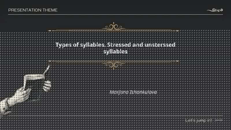 Types of syllables