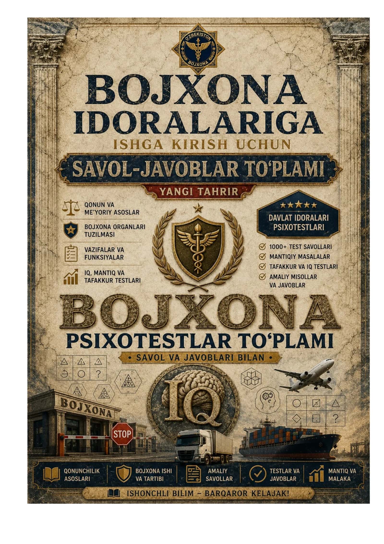 Bojxona psixologik test savollari javoblari bilan