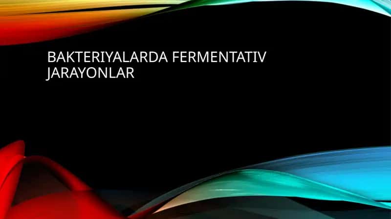 Bakteriyalarda fermentativ jarayonlar