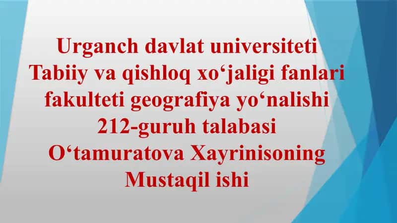 Rekreasiya Rayonlashtirish va Rayon Hosil Qiluvchi Belgilar