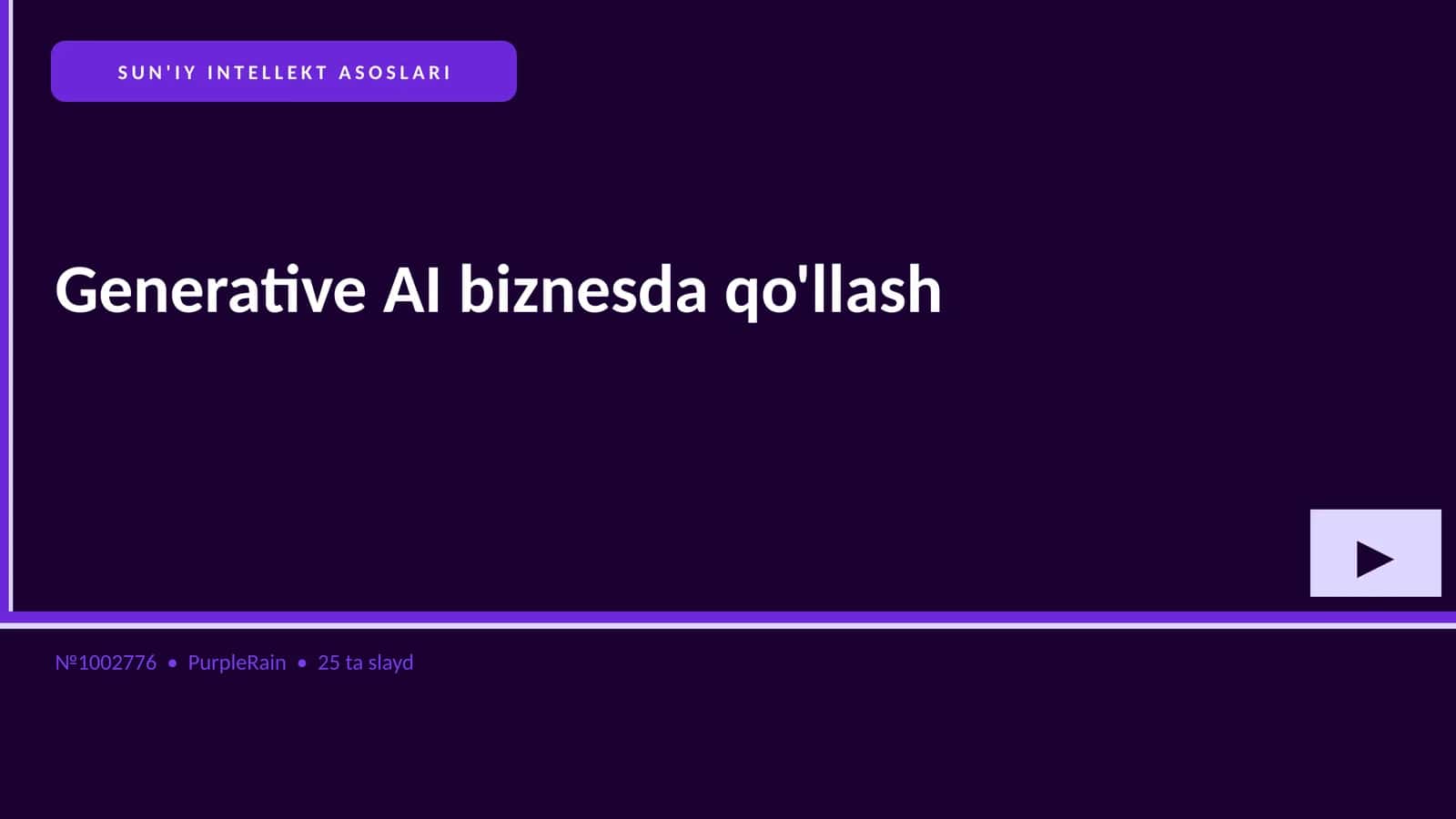 SUN'IY INTELLEKT ASOSLARI