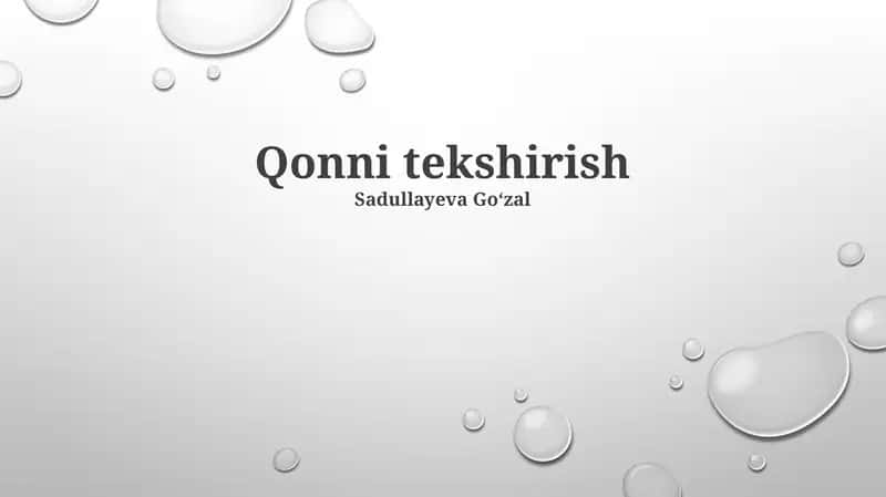 Qonni tekshirish