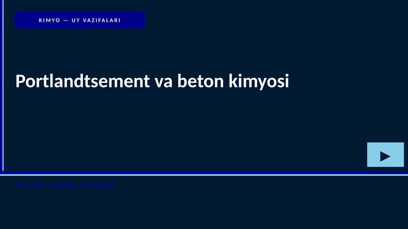 Portlandtsement va beton kimyosi